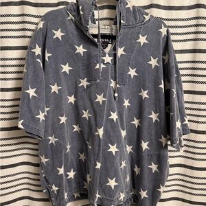 Chill Navy Denim Star Hoodie for Men